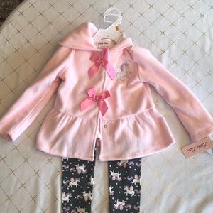 NEW Three piece toddler polar fleece unicorn set